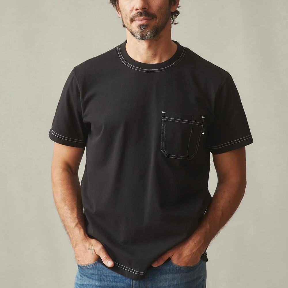NWOT American Giant Utility Pocket Tee Contrast Stitch T-Shirt Black Mens Sz 2XL
